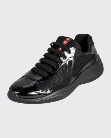 Prada Men's America's Cup Patent Leather Sneakers | Thumbnail 13