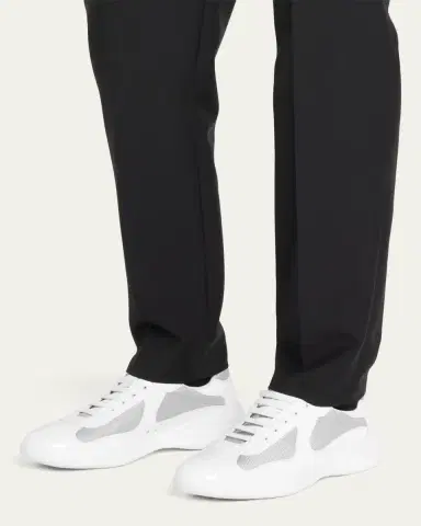 Prada Men's America's Cup Patent Leather Sneakers | Thumbnail 43