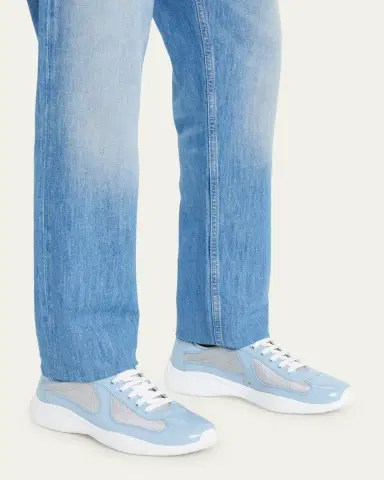Prada Men's America's Cup Patent Leather Sneakers | Thumbnail 51