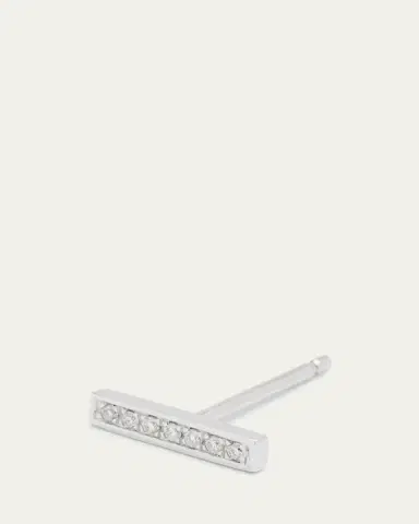 Sydney Evan Small 14k Gold Diamond Bar Single Stud Earring | Thumbnail 3