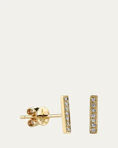 Sydney Evan Small 14k Gold Diamond Bar Single Stud Earring | Thumbnail 8