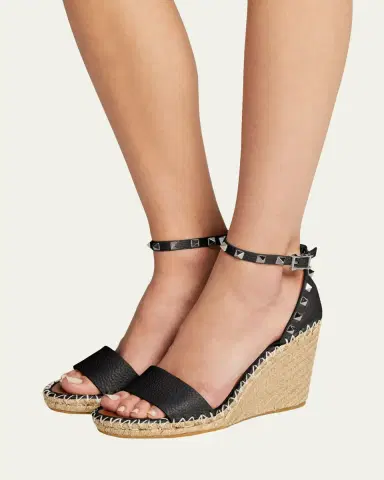 Valentino Garavani Rockstud Double Espadrille Wedge Sandals | Thumbnail 2 Valentino Garavani Rockstud Double Espadrille Wedge Sandals | Thumbnail 2