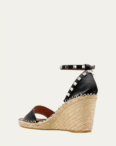 Valentino Garavani Rockstud Double Espadrille Wedge Sandals | Thumbnail 4 Valentino Garavani Rockstud Double Espadrille Wedge Sandals | Thumbnail 4