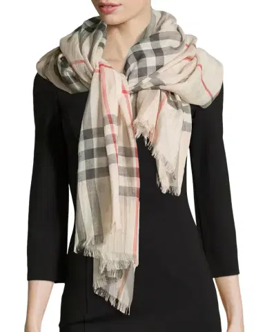 Burberry Giant Check Gauze Scarf | Thumbnail 1