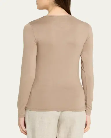 MAJESTIC FILATURES Soft Touch Long-Sleeve Crewneck T-Shirt | Thumbnail 3
