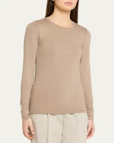 MAJESTIC FILATURES Soft Touch Long-Sleeve Crewneck T-Shirt | Thumbnail 4