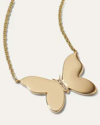 Sydney Evan 14k Plain Butterfly Necklace w/ Diamonds | Thumbnail 3 Sydney Evan 14k Plain Butterfly Necklace w/ Diamonds | Thumbnail 3