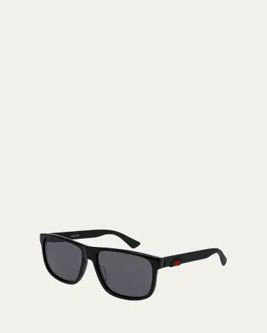 Gucci Square Acetate Sunglasses, Black | Thumbnail 2