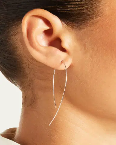 Lana 14K White Gold Hooked On Hoop Earrings | Thumbnail 2 Lana 14K White Gold Hooked On Hoop Earrings | Thumbnail 2