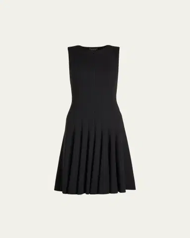 Akris Sleeveless Zip-Front Seamed A-Line Dress | Thumbnail 2
