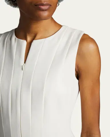 Akris Sleeveless Zip-Front Seamed A-Line Dress | Thumbnail 11