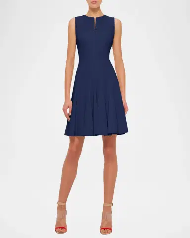Akris Sleeveless Zip-Front Seamed A-Line Dress | Thumbnail 14