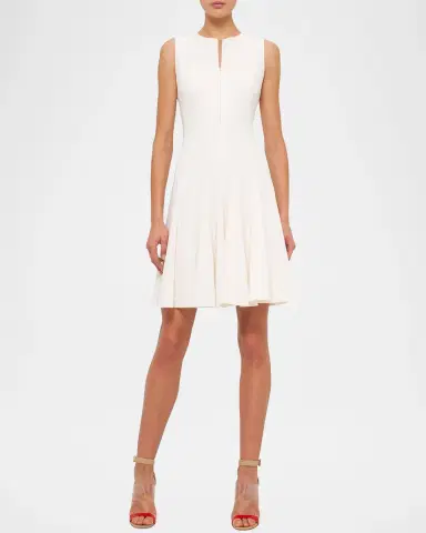 Akris Sleeveless Zip-Front Seamed A-Line Dress | Thumbnail 15