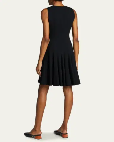 Akris Sleeveless Zip-Front Seamed A-Line Dress | Thumbnail 4