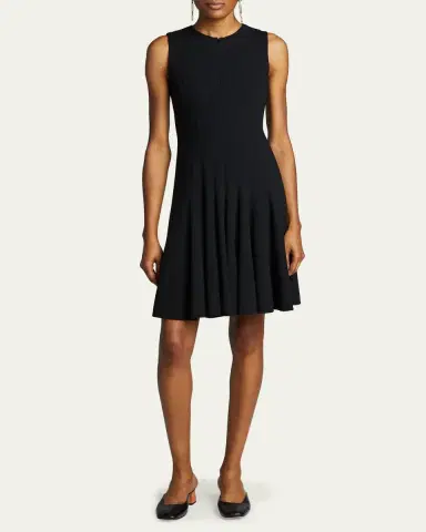 Akris Sleeveless Zip-Front Seamed A-Line Dress | Thumbnail 5