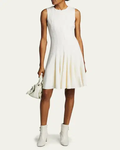 Akris Sleeveless Zip-Front Seamed A-Line Dress | Thumbnail 8