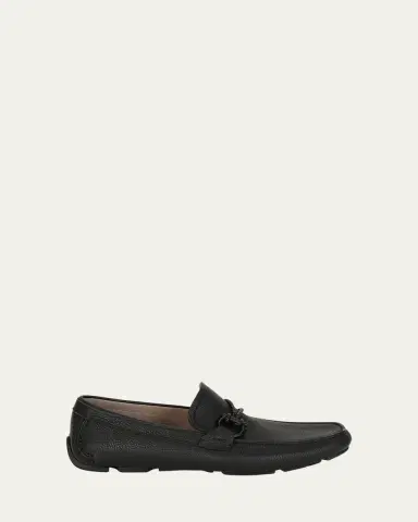 Ferragamo Men's Front 4 Leather Drivers | Thumbnail 4