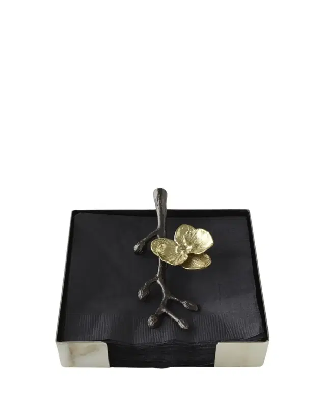 Michael Aram Gold Orchid Cocktail Napkin Holder