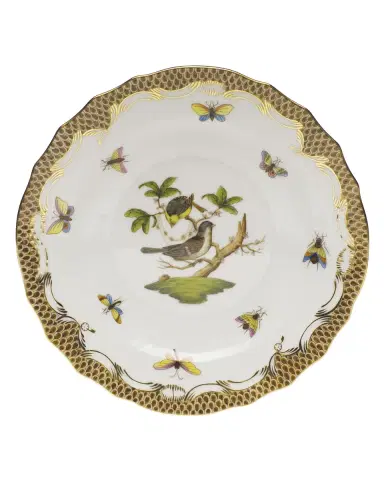 Herend Rothschild Bird Borders Brown Salad Plate #1 | Thumbnail 1