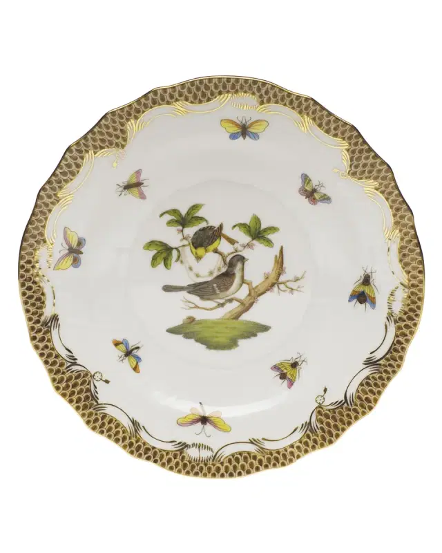 Rothschild Bird Borders Brown Salad Plate #1
