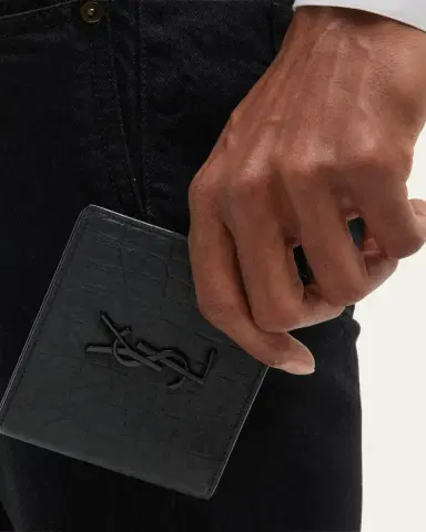 Saint Laurent Men's Tonal Monogram Leather Bifold Wallet | Thumbnail 2 Saint Laurent Men's Tonal Monogram Leather Bifold Wallet | Thumbnail 2