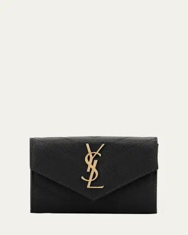 Saint Laurent YSL Monogram Small Flap Wallet in Grained Leather | Thumbnail 2
