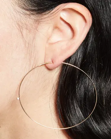 Lana 14K Gold Large Magic Diamond Hoops | Thumbnail 2 Lana 14K Gold Large Magic Diamond Hoops | Thumbnail 2