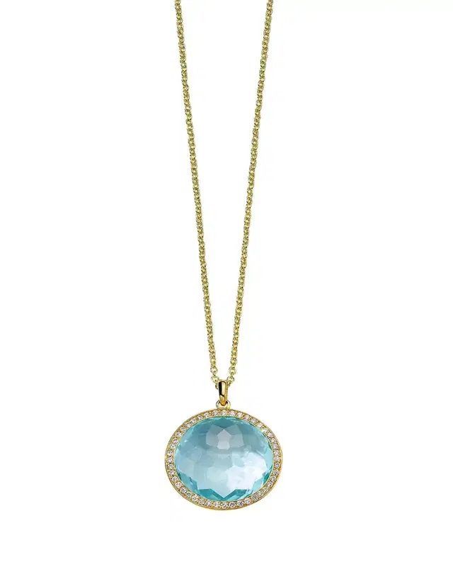 Medium Pendant Necklace in 18K Gold with Diamonds