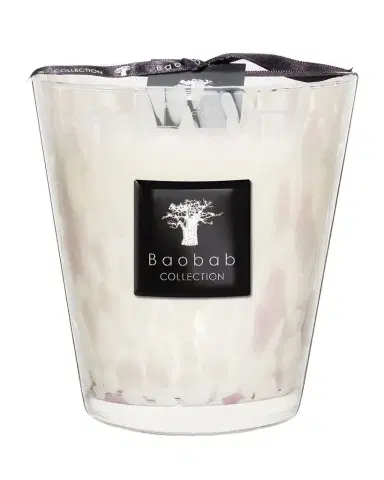 Baobab Collection White Pearls Candle, 6.3" | Thumbnail 1