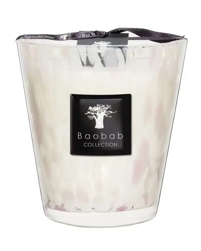 White Pearls Candle, 6.3"