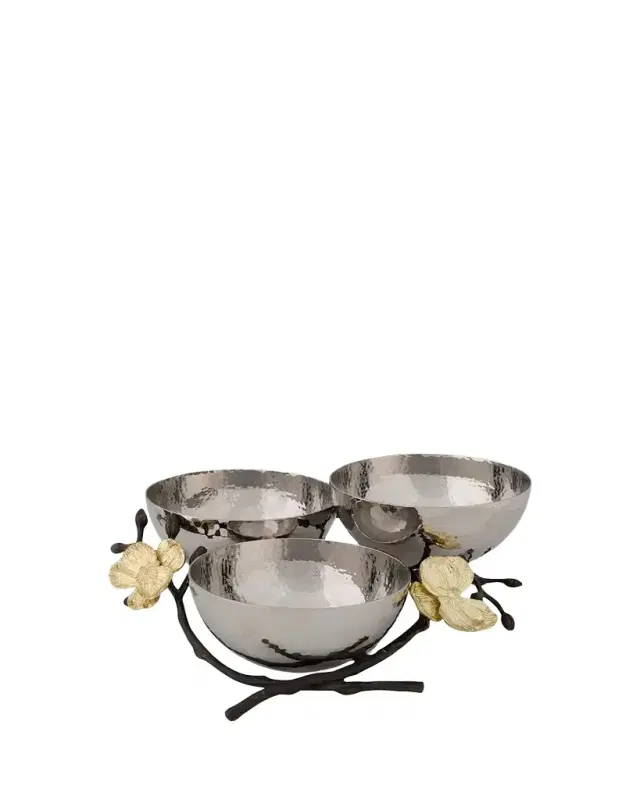 Michael Aram Gold Orchid Triple Nut Dish
