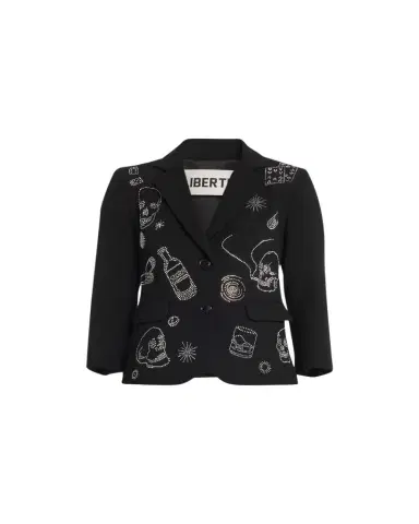 Libertine Party Skulls Gabardine Blazer, Black | Thumbnail 1