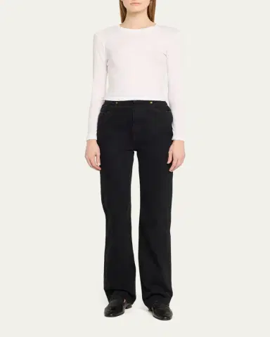 AMO Denim Babe Cropped Long-Sleeve Cotton Tee | Thumbnail 2