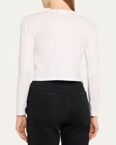 AMO Denim Babe Cropped Long-Sleeve Cotton Tee | Thumbnail 3