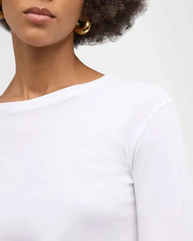 AMO Denim Babe Cropped Long-Sleeve Cotton Tee | Thumbnail 9