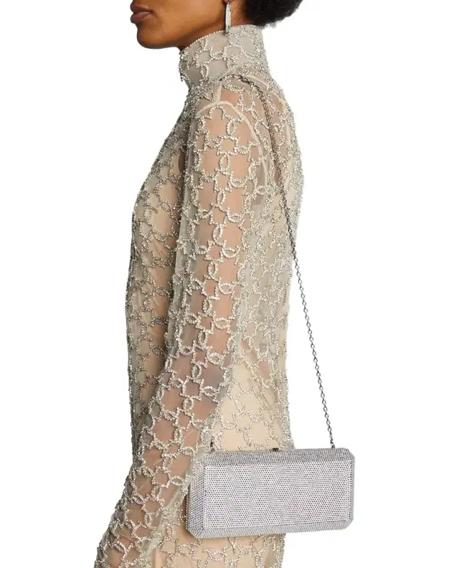 Judith Leiber Couture Slim Rectangle Crystal Clutch Bag