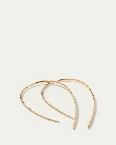 Lana 14K Gold Mini Flat Hooked on Hoop Earrings | Thumbnail 3 Lana 14K Gold Mini Flat Hooked on Hoop Earrings | Thumbnail 3