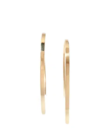 Lana 14K Gold Mini Flat Hooked on Hoop Earrings | Thumbnail 1 Lana 14K Gold Mini Flat Hooked on Hoop Earrings | Thumbnail 1