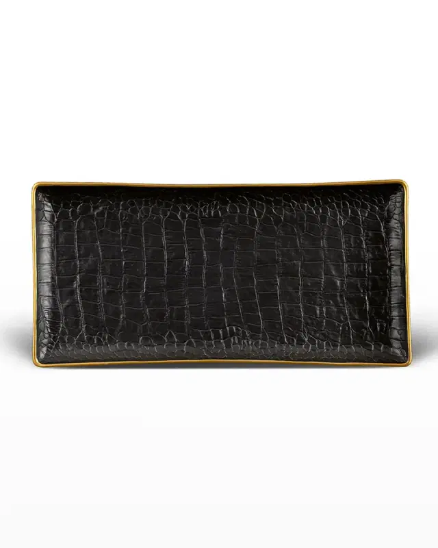 L'Objet Crocodile Medium Rectangle Tray
