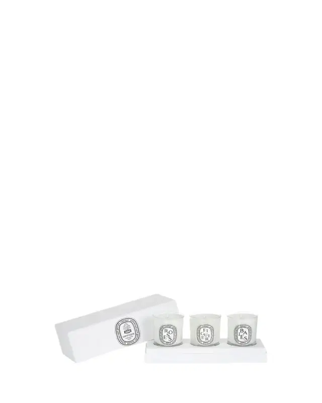 Diptyque Mini Baies (Berries), Figuier (Fig) & Roses Candle Discovery Set, 3 x 2.4 oz.
