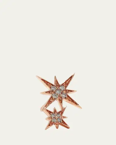 Sydney Evan 14k Pave Diamond Double Starburst Stud Earring | Thumbnail 5