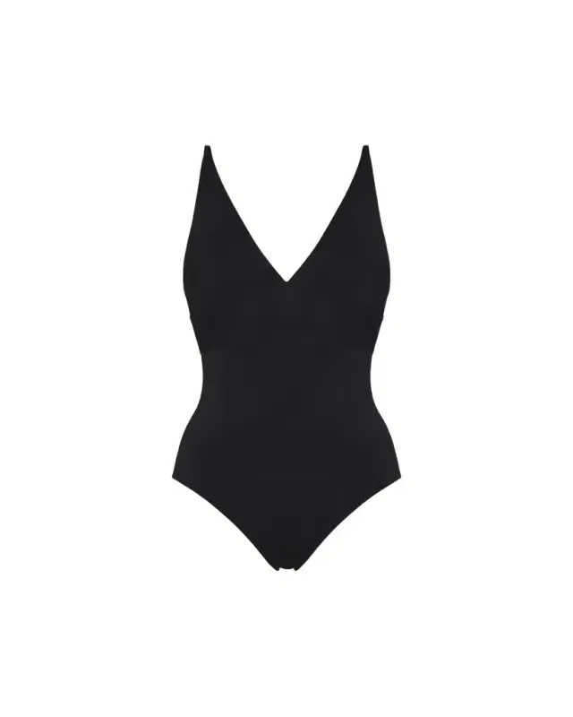 Larcin Deep V Triangle One-Piece Swimsuit