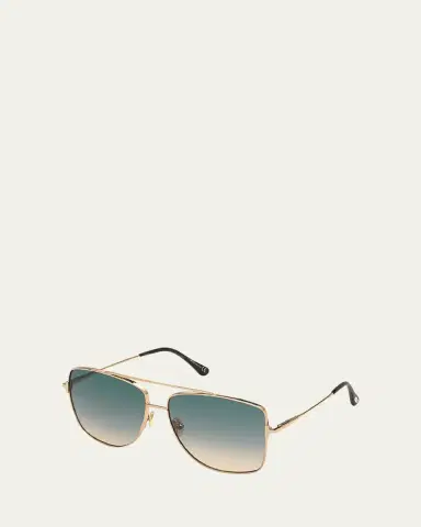 TOM FORD Reggie Metal Aviator Sunglasses | Thumbnail 3