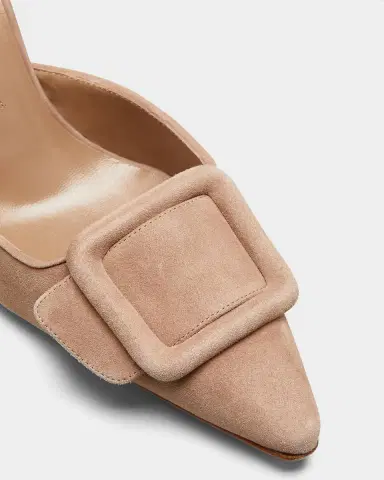 Manolo Blahnik Maysale Suede Buckle Mid-Heel 70mm Mules | Thumbnail 3 Manolo Blahnik Maysale Suede Buckle Mid-Heel 70mm Mules | Thumbnail 3