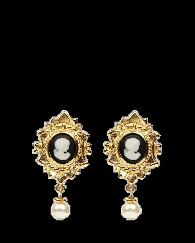 ben-amun Cameo Pearly Pendant Earrings | Thumbnail 2 ben-amun Cameo Pearly Pendant Earrings | Thumbnail 2