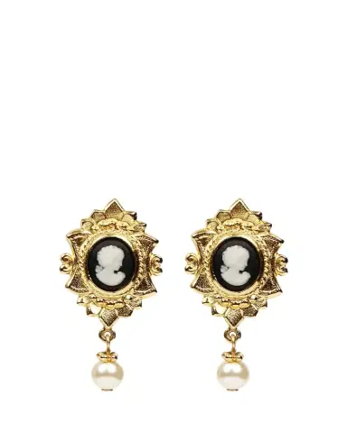 ben-amun Cameo Pearly Pendant Earrings | Thumbnail 1 ben-amun Cameo Pearly Pendant Earrings | Thumbnail 1