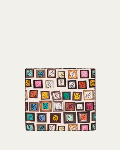 Hunt Slonem Hunts Studio Cotton Dinner Napkins w/ Black Whipstitch, 20"Sq. | Thumbnail 2