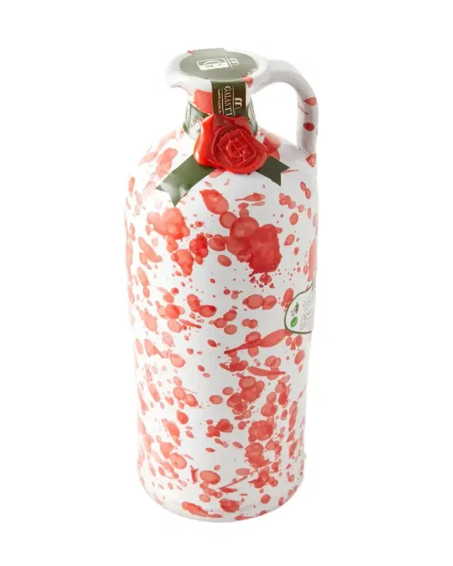 Frantoio Galantino Extra Virgin Olive Oil in Ceramic Bottle, Red