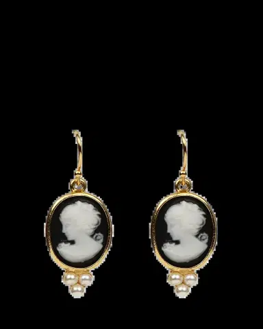 ben-amun Cameo Pearly Trio Earrings | Thumbnail 2