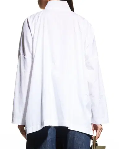Eskandar Wide Longer-Back Double Stand Collar Shirt (Mid Plus Length) | Thumbnail 2